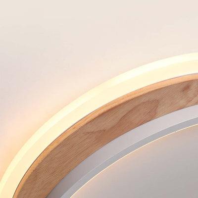 LuxeForm Ceiling Lamp - Adjustable Round/Square Flush Mount with Wooden Accents