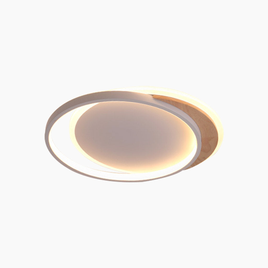 LuxeForm Ceiling Lamp - Adjustable Round/Square Flush Mount with Wooden Accents