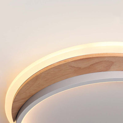 LuxeForm Ceiling Lamp - Adjustable Round/Square Flush Mount with Wooden Accents