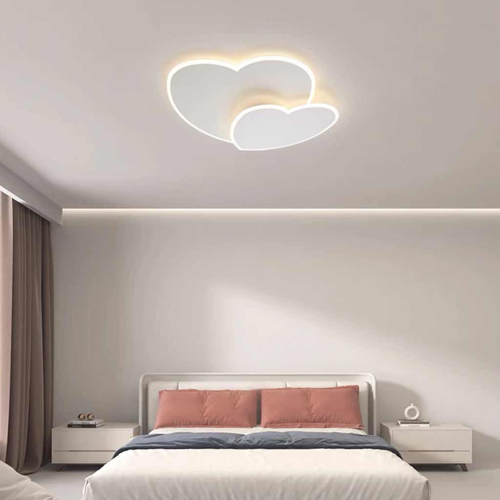 Herzförmige LED-Deckenleuchte – minimalistisches Design für Mädchenzimmer, weiß