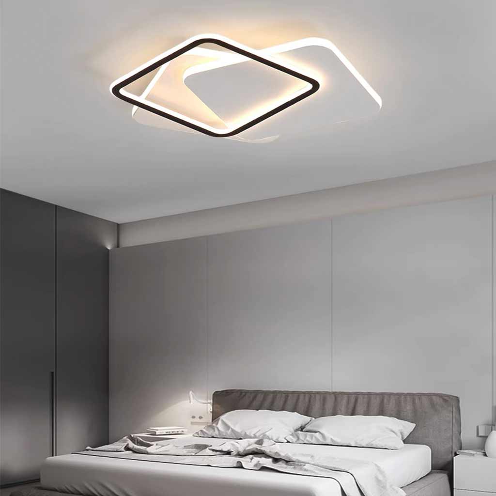 GeoNordic Dimmbare LED-Deckenleuchte – Weiß und Schwarz, modernes Design