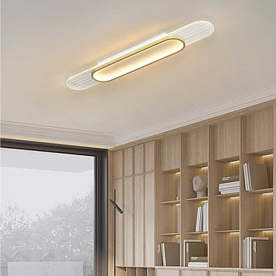 TimberGlow Oval LED Ceiling and Wall Light - Walnut & Natural Wood Finish