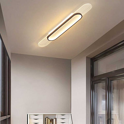 TimberGlow Oval LED Ceiling and Wall Light - Walnut & Natural Wood Finish