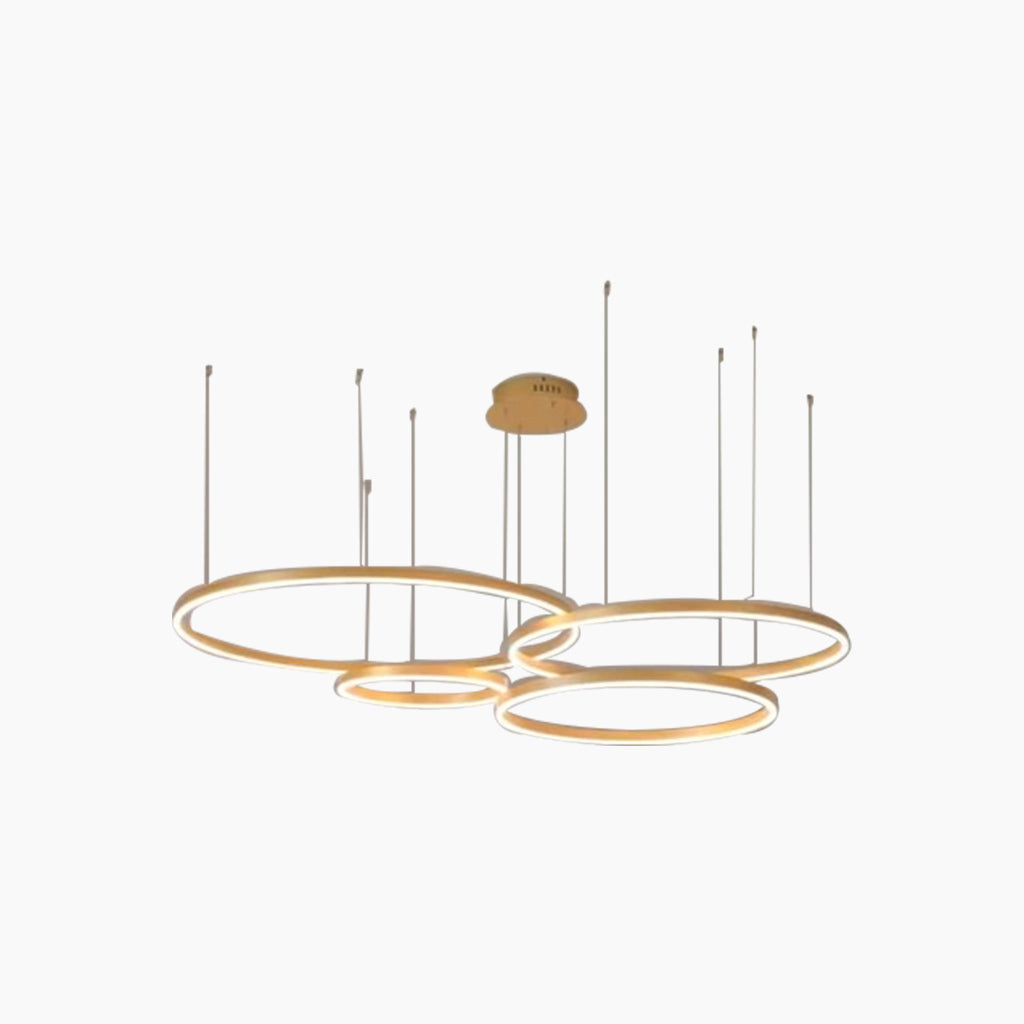 LumiRingen LED Kroonluchter – Luxe Dimbare Hanglamp met Meerdere Ringen in Modern Aluminium Design