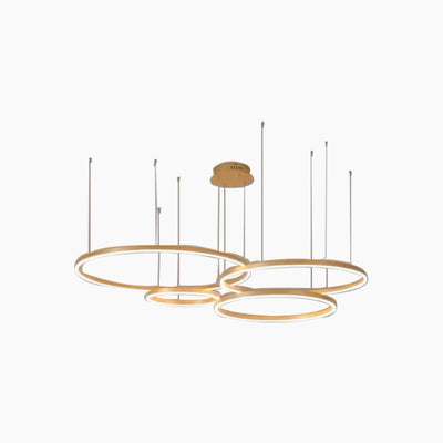 LumiRingen LED Kroonluchter – Luxe Dimbare Hanglamp met Meerdere Ringen in Modern Aluminium Design