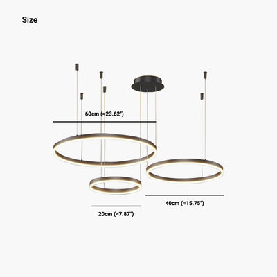 LumiRingen LED-Kronleuchter – Luxuriöse dimmbare Hängelampe mit mehreren Ringen im modernen Aluminium-Design