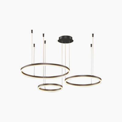 LumiRingen LED Kroonluchter – Luxe Dimbare Hanglamp met Meerdere Ringen in Modern Aluminium Design