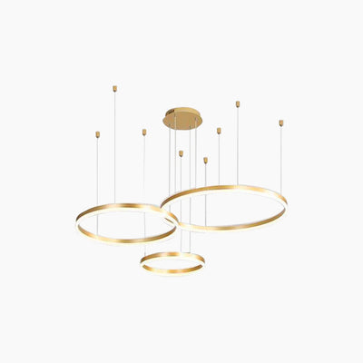 LumiRingen LED Kroonluchter – Luxe Dimbare Hanglamp met Meerdere Ringen in Modern Aluminium Design