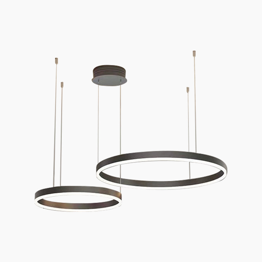 LumiRingen LED Kroonluchter – Luxe Dimbare Hanglamp met Meerdere Ringen in Modern Aluminium Design