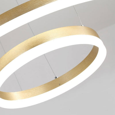 LumiRingen LED-Kronleuchter – Luxuriöse dimmbare Hängelampe mit mehreren Ringen im modernen Aluminium-Design