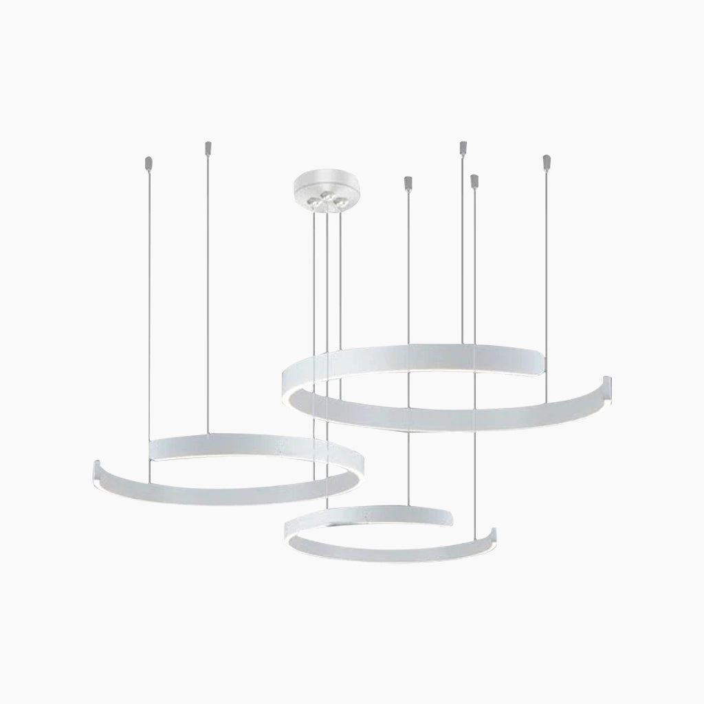 LumiElegance LED Kroonluchter – Stijlvolle Dimbare Hanglamp met 1, 2 of 3 Cirkelvormige Ringen