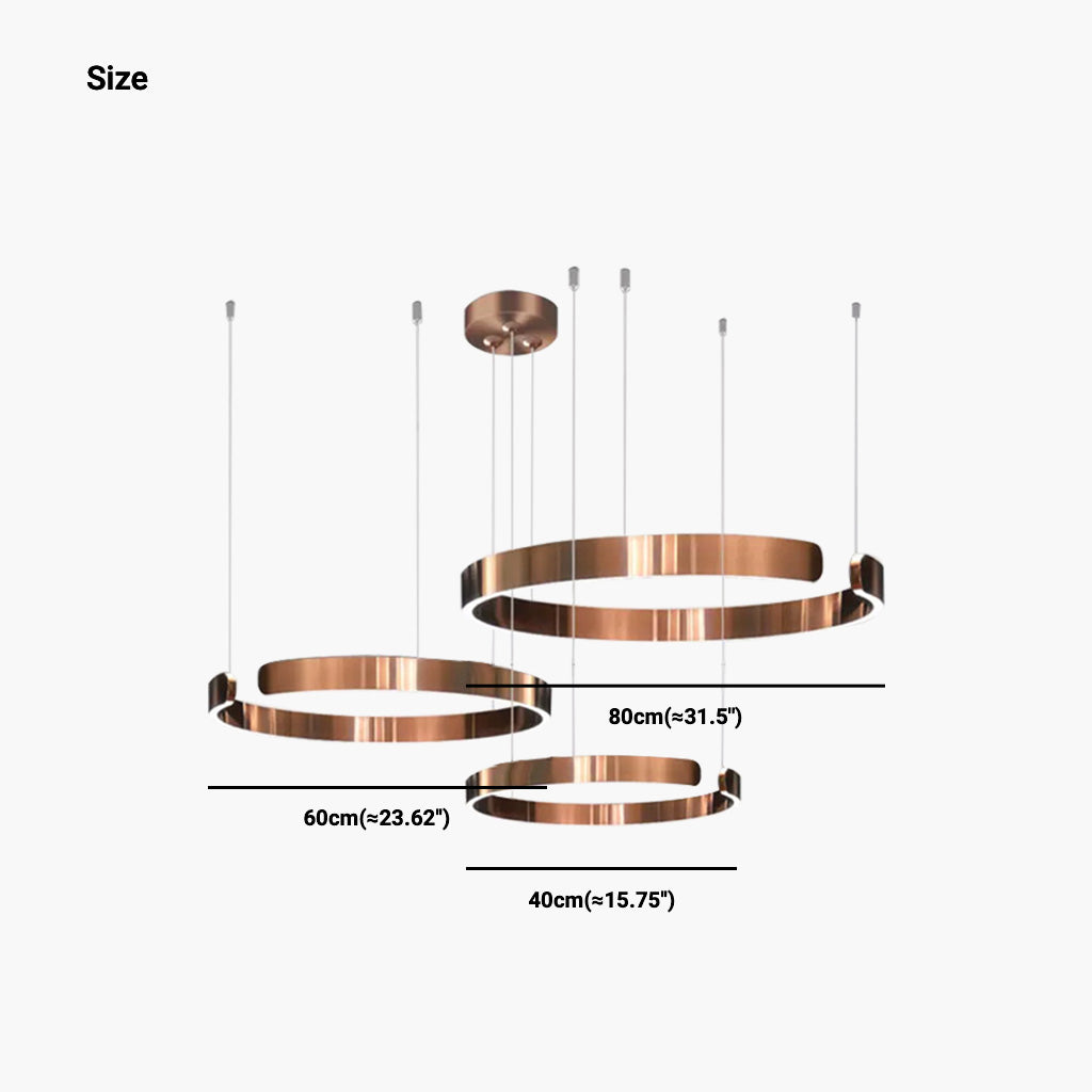 LumiElegance LED-Kronleuchter – stilvolle dimmbare Hängelampe mit 1, 2 oder 3 kreisförmigen Ringen