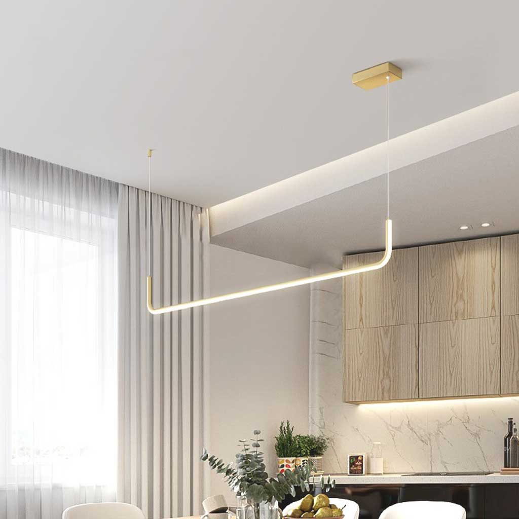 LuxeLinea LED Kroonluchter – Elegante Lineaire Hanglamp met Dimbare Verlichting