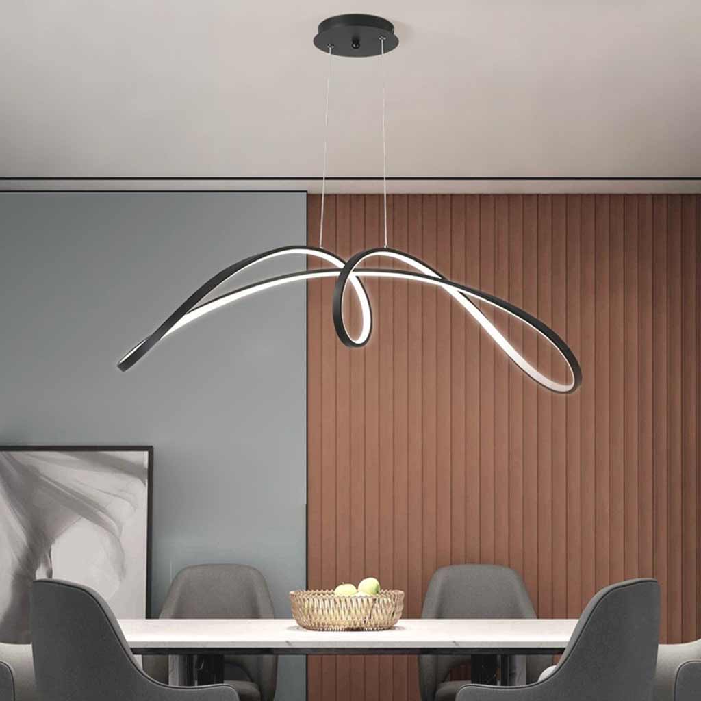 LuxeCurve LED Hanglamp – Elegante Minimalistische Aluminium Verlichting in Zwart of Wit