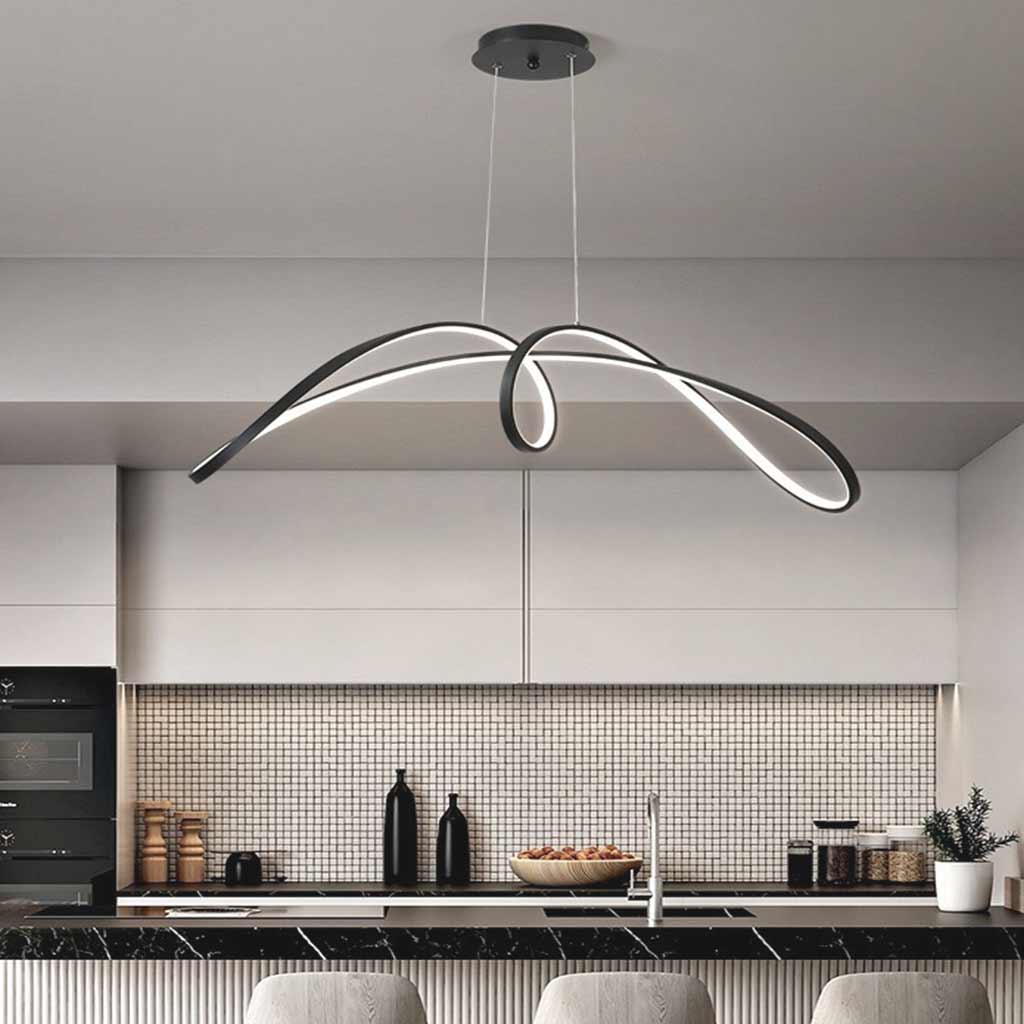 LuxeCurve LED Hanglamp – Elegante Minimalistische Aluminium Verlichting in Zwart of Wit