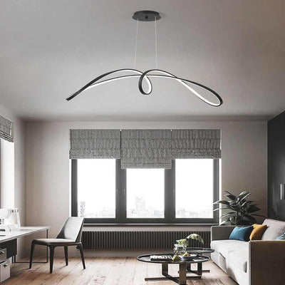 LuxeCurve LED Hanglamp – Elegante Minimalistische Aluminium Verlichting in Zwart of Wit