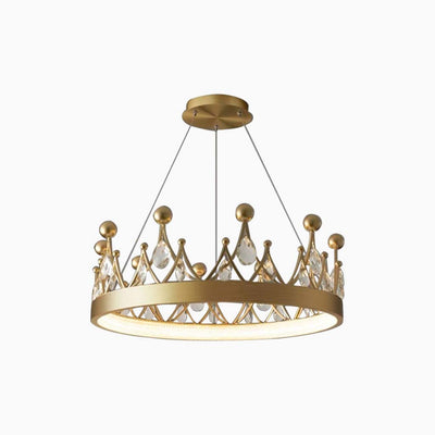 LumiAurora Kristallen Hanglamp – Ronde Kroonluchter in Gouden Afwerking met Luxe Kristallen