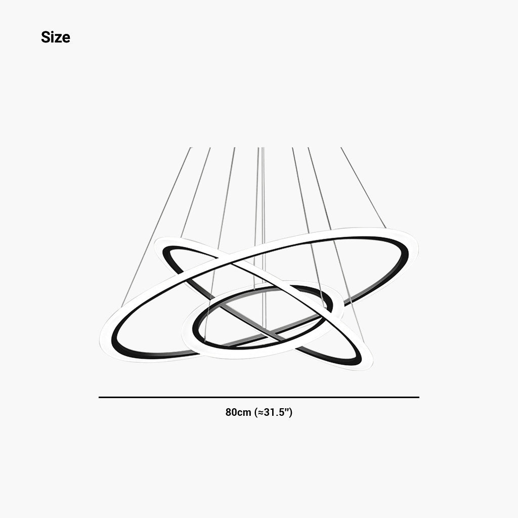 CelestRing LED-Kronleuchter – Moderne minimalistische 3-Ring-Hängelampe mit dimmbarer Beleuchtung