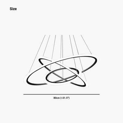 CelestRing LED-Kronleuchter – Moderne minimalistische 3-Ring-Hängelampe mit dimmbarer Beleuchtung