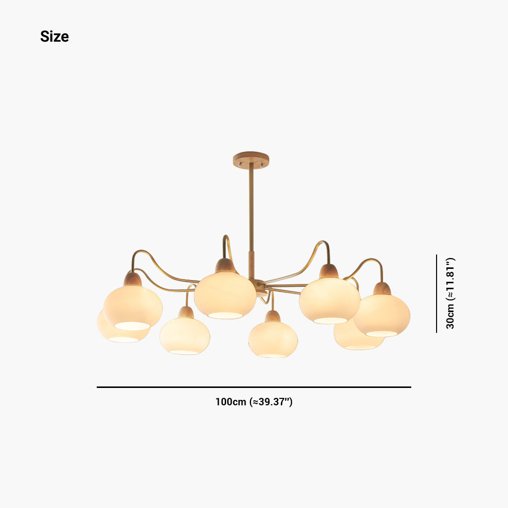 BauhausLuxe – Minimalistische Hängelampe aus Holz und Glas für Wohnzimmer