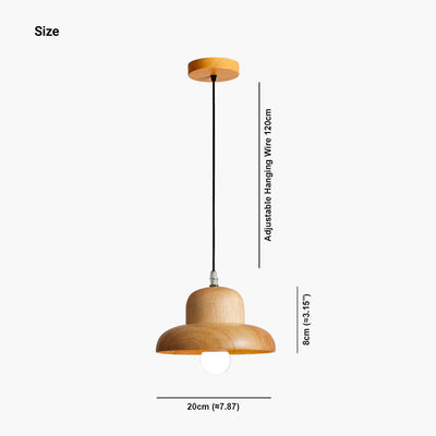 MushroomLicht Hanglamp – Klassieke Paddenstoelvormige Plafondlamp met Houten Afwerking