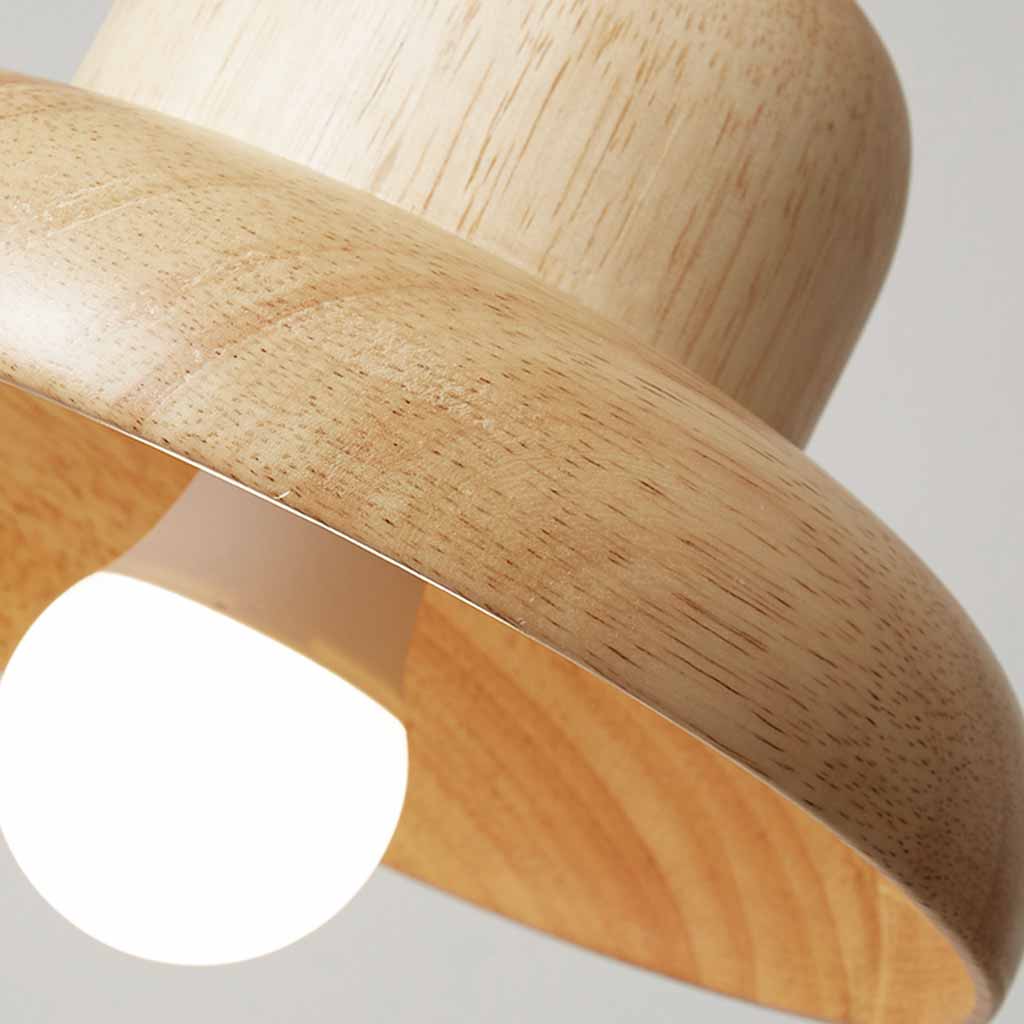 MushroomLicht Hanglamp – Klassieke Paddenstoelvormige Plafondlamp met Houten Afwerking