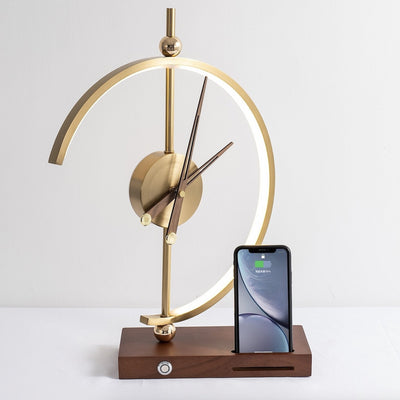 LumiCharge | Elegante Lampe mit kabellosem Ladegerät und Uhr