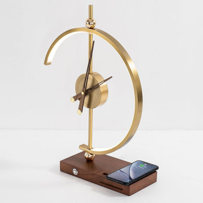 LumiCharge | Elegante Lampe mit kabellosem Ladegerät und Uhr