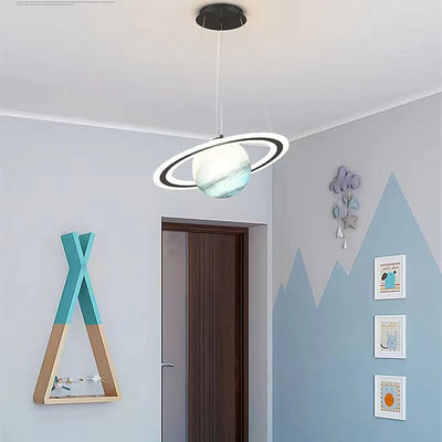 Inteh Designer LED Hängelampe Stern Blau Orange Kinderzimmer