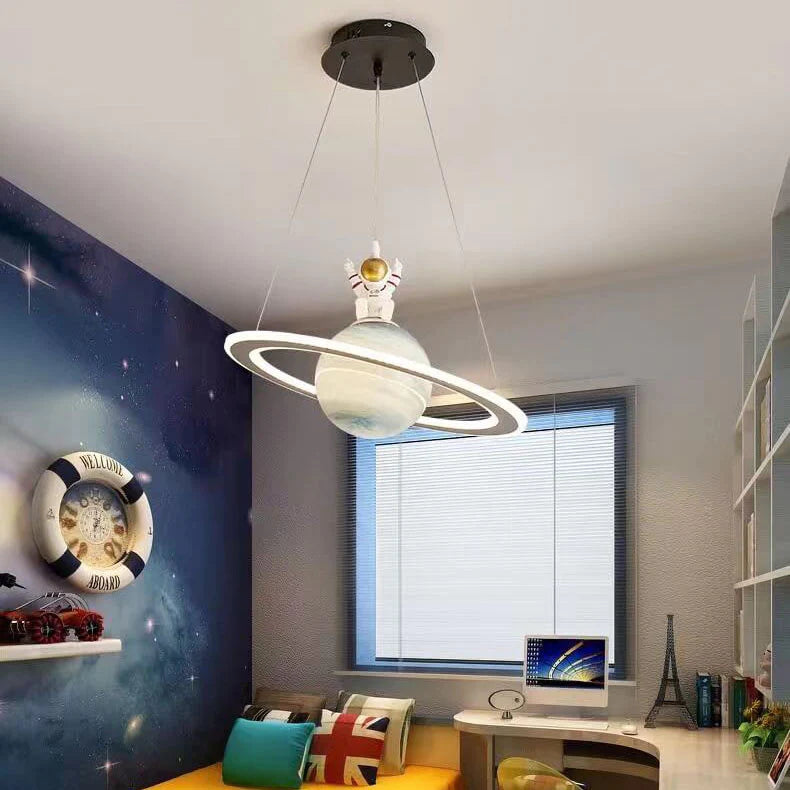 Inteh Designer LED Hängelampe Stern Blau Orange Kinderzimmer