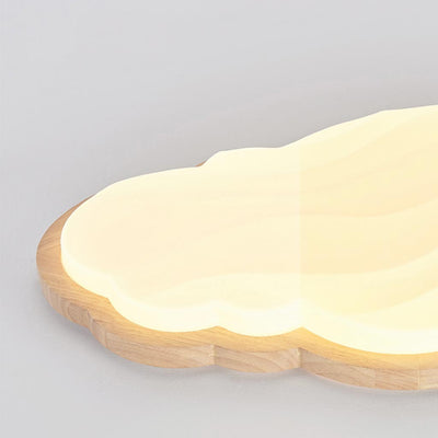 Dreamy Sky Deckenlampe – cremefarbene Wolke und Sternenhimmel für Kinderzimmer, Holz und Acryl