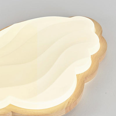 Dreamy Sky Deckenlampe – cremefarbene Wolke und Sternenhimmel für Kinderzimmer, Holz und Acryl