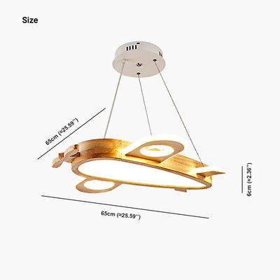 AeroDream – Bezaubernder Flugzeug-Kronleuchter aus Holz und Acryl für Kinderzimmer