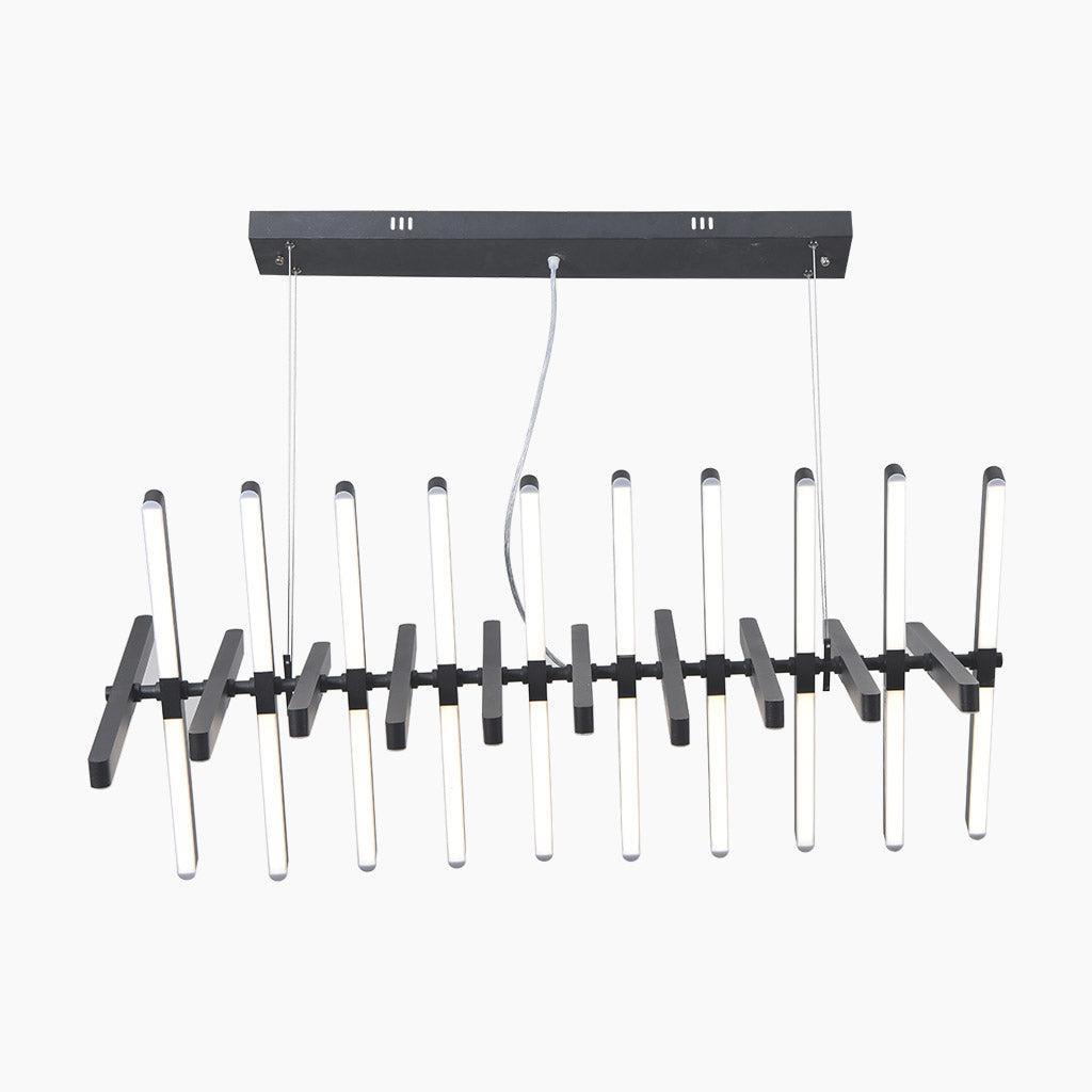 Piano Elegantie Lineaire Hanglamp - Zwart Aluminium