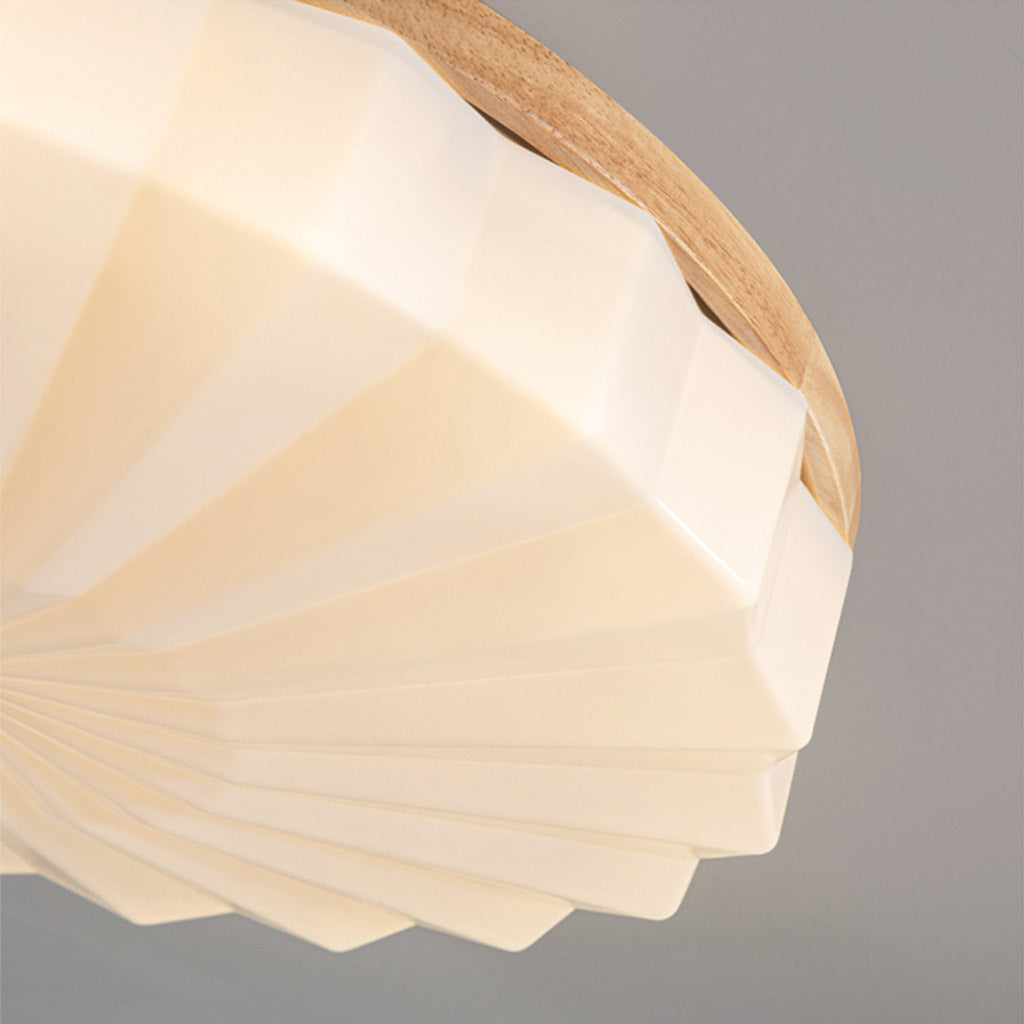 Sunlit Bloom Elegante Ronde Plafondlamp voor Slaapkamer met Hout- en Acrylontwerp