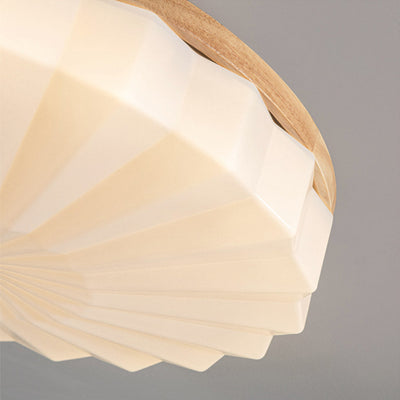 Sunlit Bloom Elegante Ronde Plafondlamp voor Slaapkamer met Hout- en Acrylontwerp