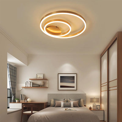 Luxe Halo LED Plafondlamp - Ronde Gouden Afwerking, Aluminium Design