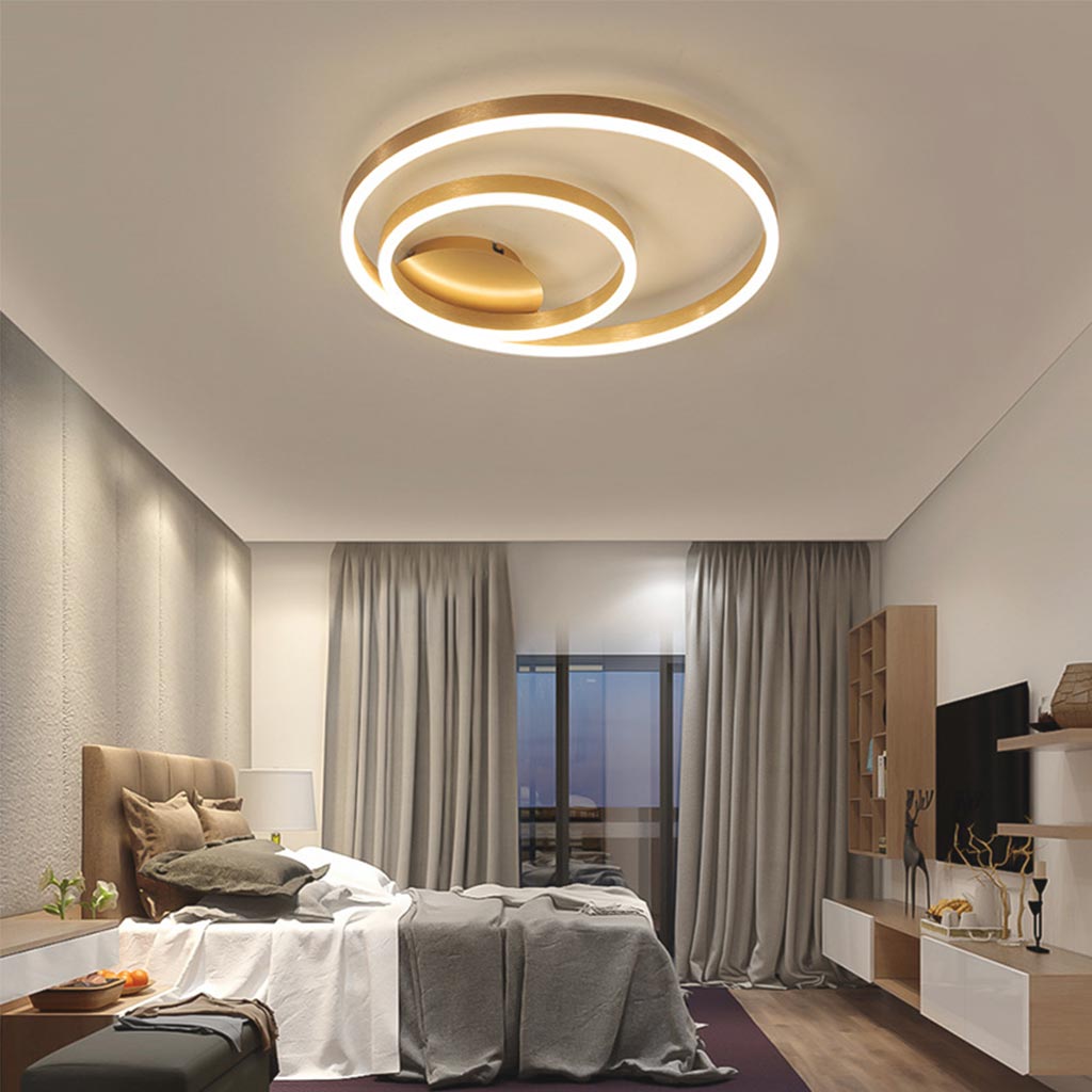 Luxe Halo LED Plafondlamp - Ronde Gouden Afwerking, Aluminium Design