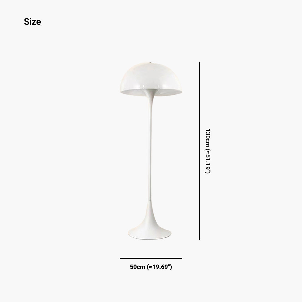 Luna Glow | Moderne Minimalistische Witte Acryl Paddenstoel Vloerlamp