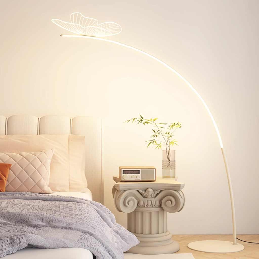 Luxuriöse Bogenlampe Butterfly LED – Acryl und Gold