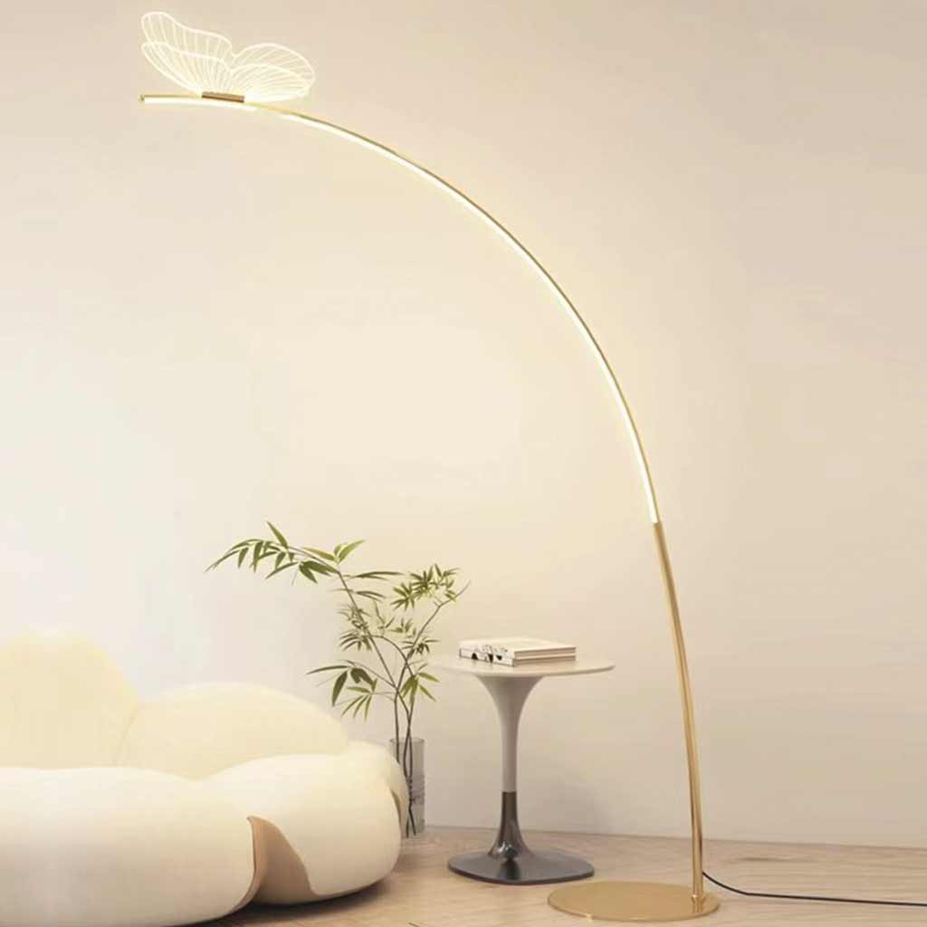 Luxuriöse Bogenlampe Butterfly LED – Acryl und Gold