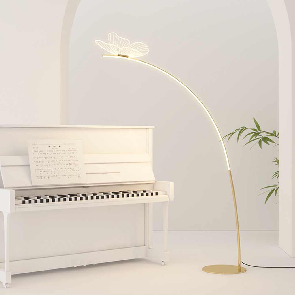 Luxuriöse Bogenlampe Butterfly LED – Acryl und Gold