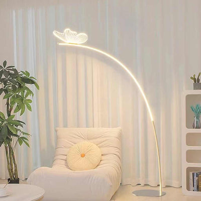 Luxuriöse Bogenlampe Butterfly LED – Acryl und Gold