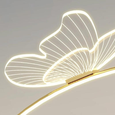 Luxuriöse Bogenlampe Butterfly LED – Acryl und Gold