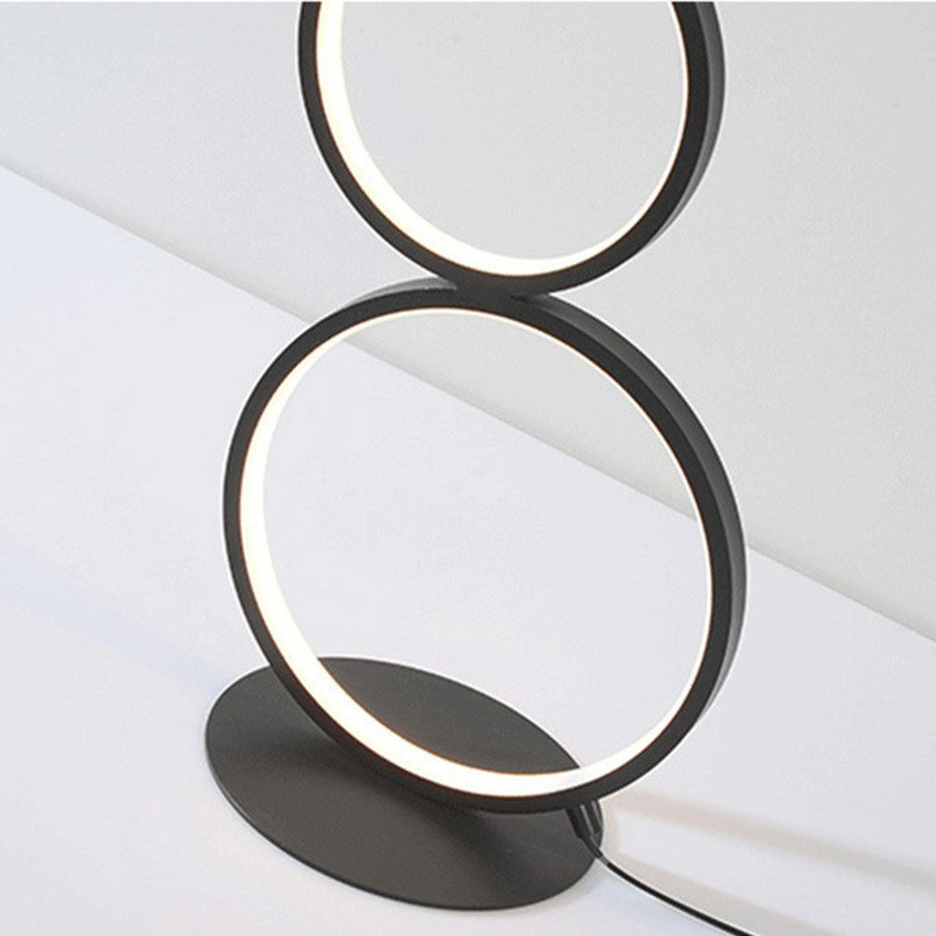 Nordic Elegance Vloerlamp - Artistieke IJzeren Ring in Zwart en Wit