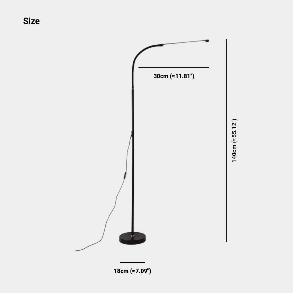 SleekGlow Dimmbare LED-Stehlampe zum Lernen – modernes schwarzes Design