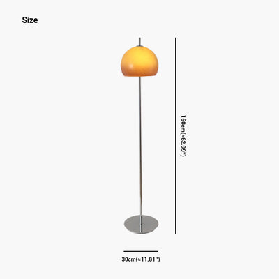 Bauhaus Glow Mushroom Stehlampe mit kuppelförmigem Glasschirm in Weiß und Orange