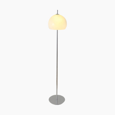 Bauhaus Glow Mushroom Stehlampe mit kuppelförmigem Glasschirm in Weiß und Orange