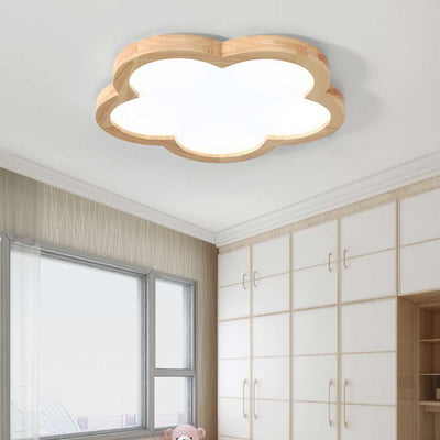 Flower Cloud Unterputz-Deckenleuchte – modernes Design aus Holz und Acryl