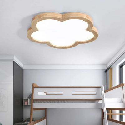 Flower Cloud Unterputz-Deckenleuchte – modernes Design aus Holz und Acryl